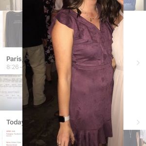She + Sky Deep Purple Suede Dress
